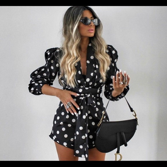 Zara Pants Jumpsuits Zara Short Polka Dot Jumpsuit Dress Ref Poshmark